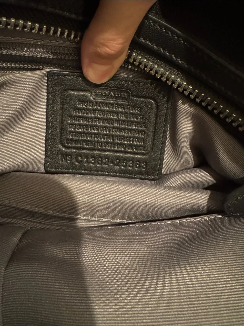 Coach Signature Canvas Satchel in Black and Ivory with Tassel